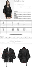 OY-1726XDF Black Satin Gothic Coat with Kimono Sleeve Details