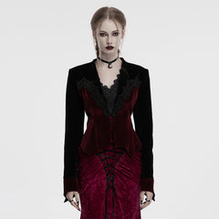 OY-1728DQF Elegant Velvet Lace Trim Gothic Jacket Victorian Style