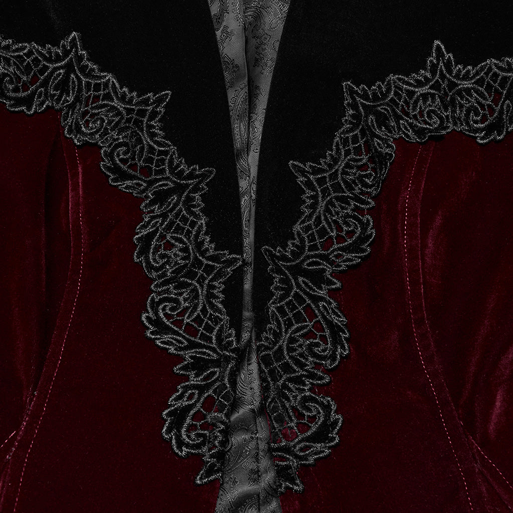 OY-1728DQF Elegant Velvet Lace Trim Gothic Jacket Victorian Style