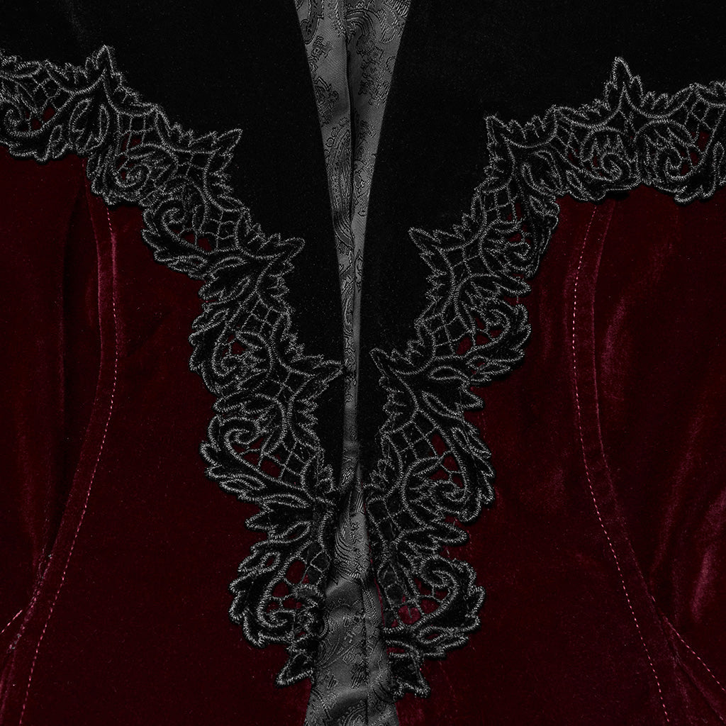 OY-1728DQF Elegant Velvet Lace Trim Gothic Jacket Victorian Style