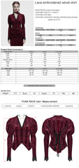 OY-1743CCF Crushed Velvet Gothic Jacket with Lace Trim Elegant Design