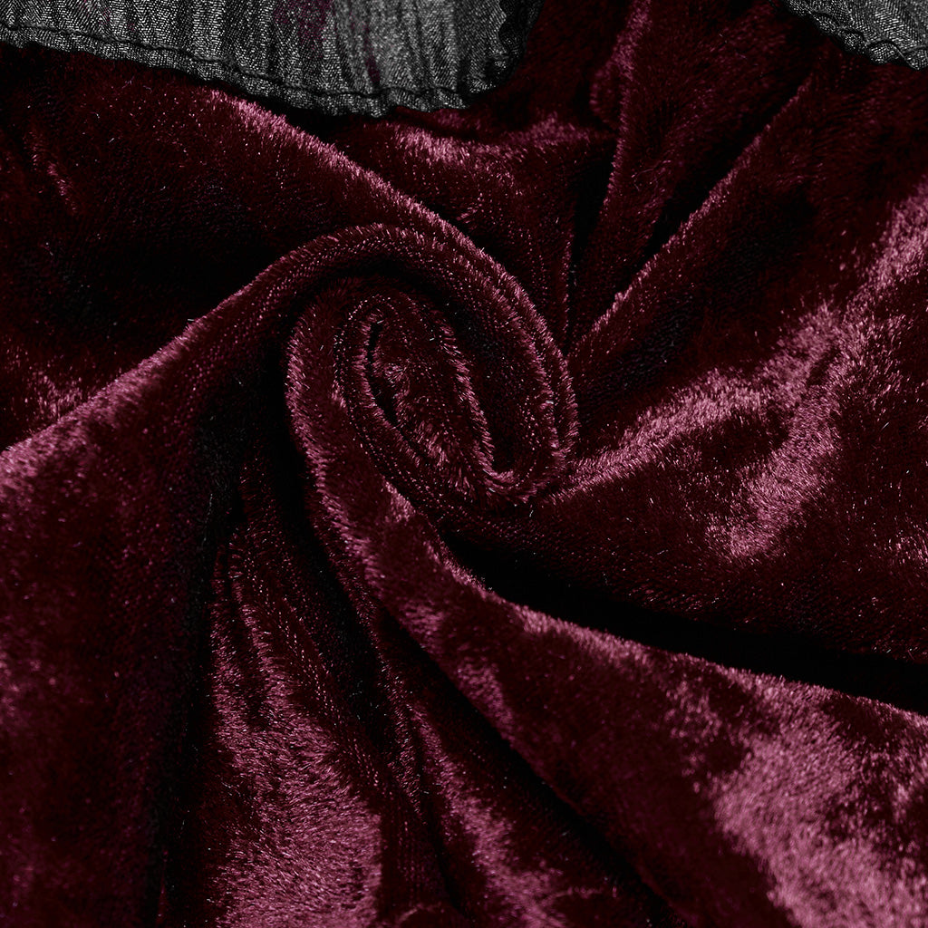 OY-1750DPF Gothic Accessories Velvet Lace Ruffled Capelet Collar Scarf