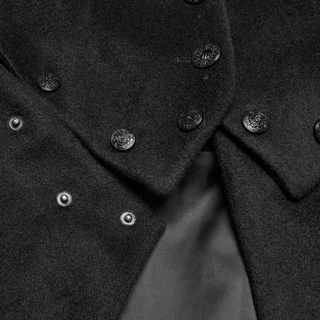 OY-1754ECF Gothic Coat Long Brown Fur Trimmed Victorian Style