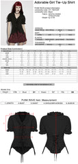 OY-1921CDF Gothic Lace-Up Ruffled Sleeve Punk Shirts for Women