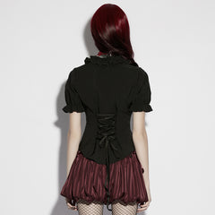 OY-1921CDF Gothic Lace-Up Ruffled Sleeve Punk Shirts for Women