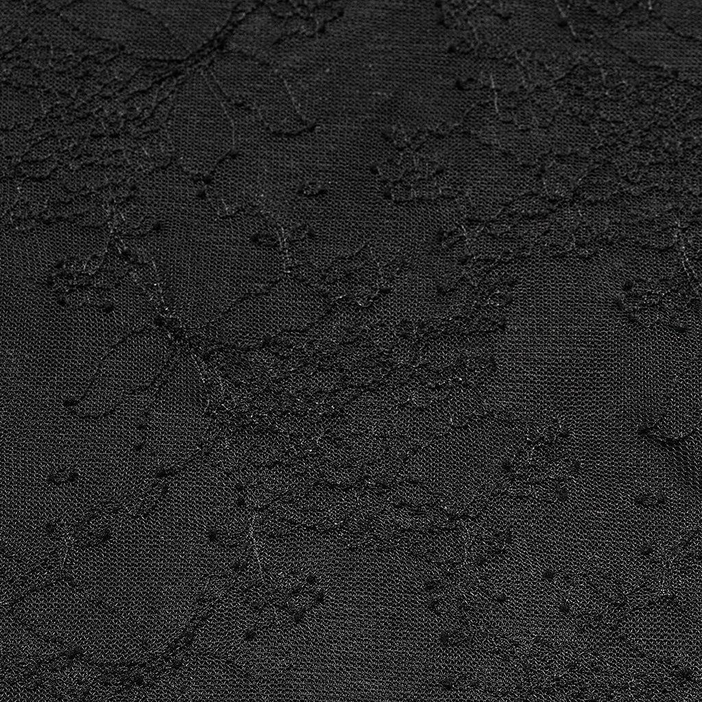 OZT-835TCF Gothic Shirts Lace Mesh Long Sleeve Elegant Black Top