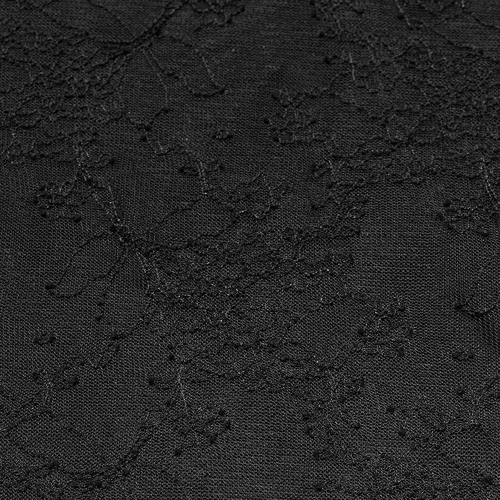OZT-835TCF Gothic Shirts Lace Mesh Long Sleeve Elegant Black Top
