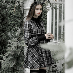 OPQ-875LQF Plaid court collect waist dress