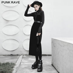 OPQ-893LQF PUNK series velvet suspender double high-waisted dress