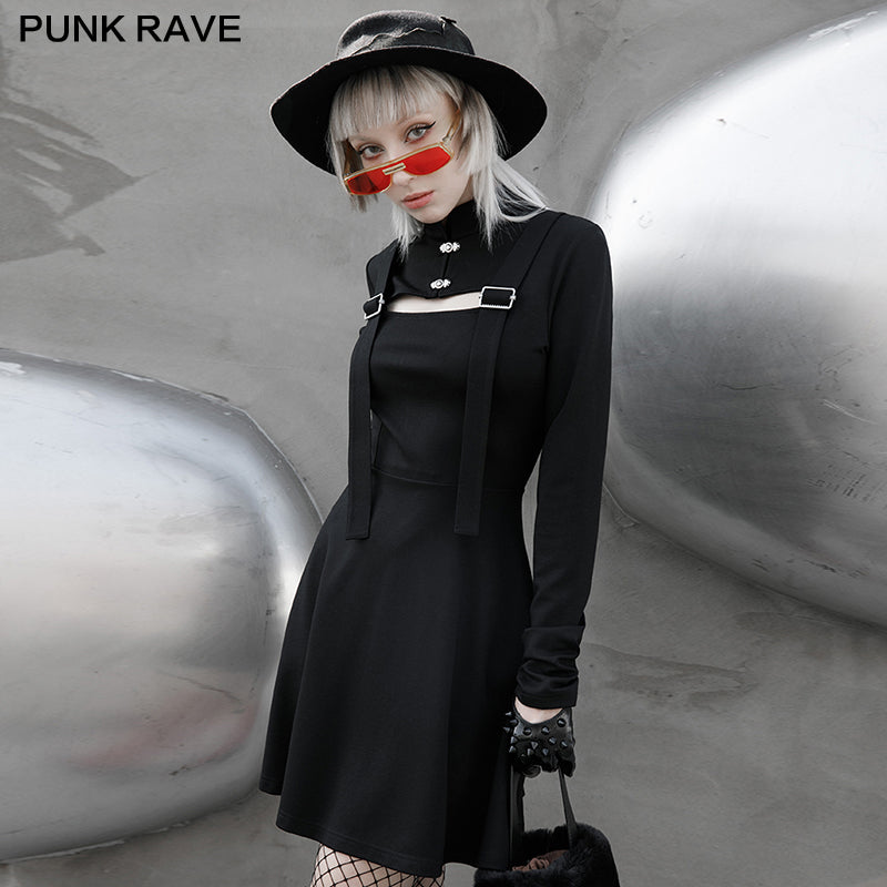 OPQ-917LQF PUNK Stand Collar Dress