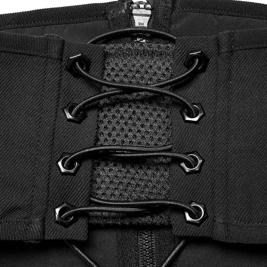 OPS-250YDF Gothic Corset Black Lace-up Waist Cincher Belt