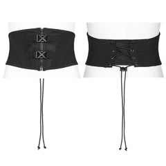 OPS-250YDF Gothic Corset Black Lace-up Waist Cincher Belt