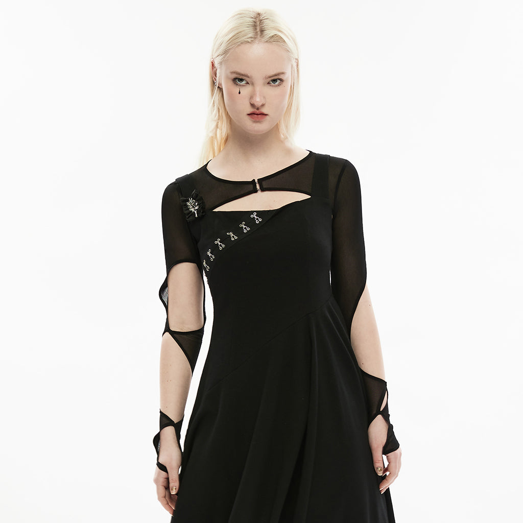 OPS-262SSF Punk Dresses Black Sheer Cutout Arm Cover Bolero Shrug
