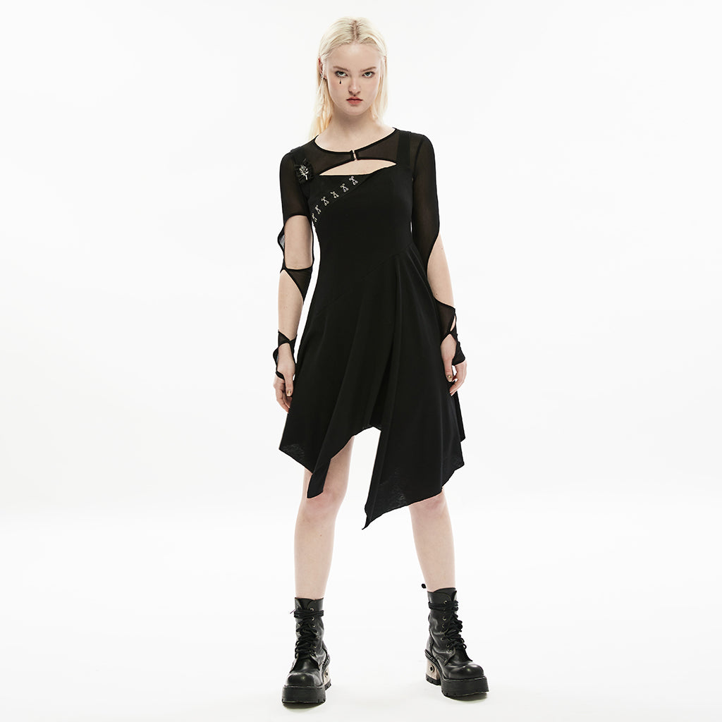 OPS-262SSF Punk Dresses Black Sheer Cutout Arm Cover Bolero Shrug