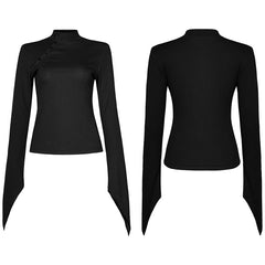 OPT-572TCF Collor padded shoulders Slim long sleeve t-shirt