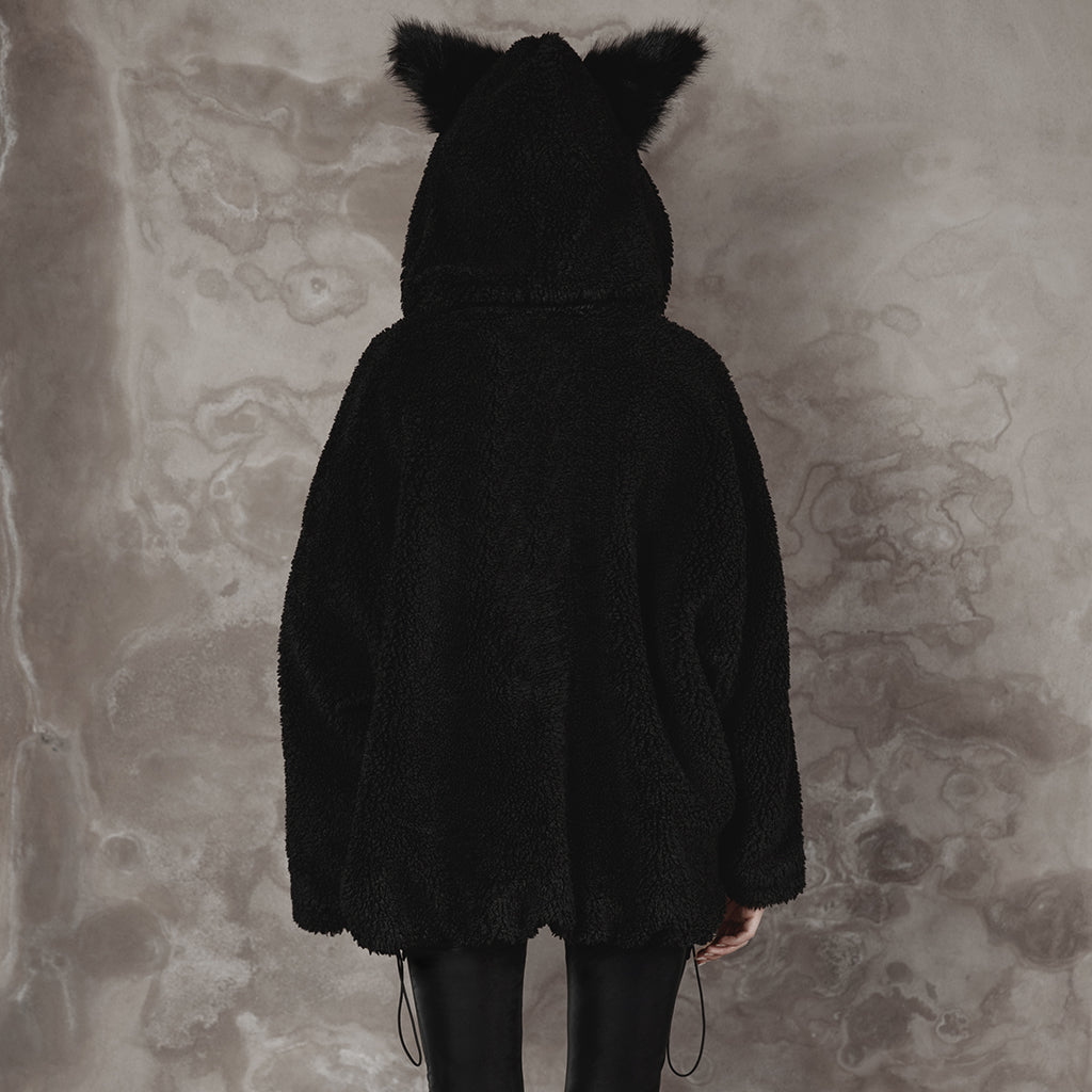 OPY-645XCF Gothic Fleece Punk Coat with Ears Hooded Jacket