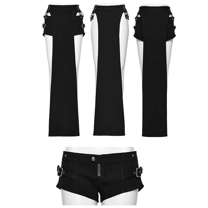 Punk Rave WK-618XDF Removable Strap Sexy Punk Stretch Fantasy Punk Cool Shorts Suit