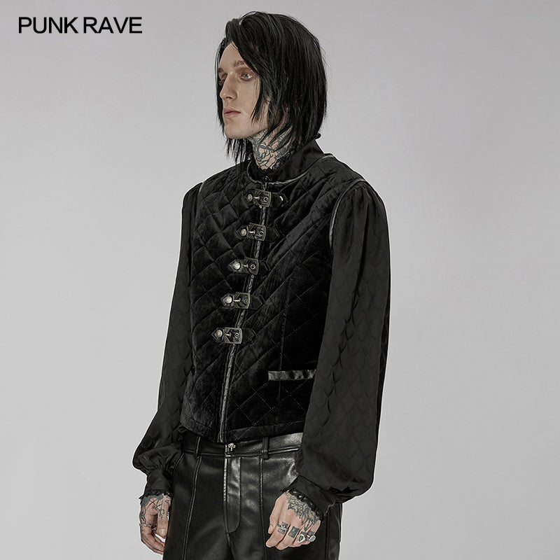 Punk Rave WY-1440MJM Inter-Cotton Warm Goth Vest?-??Punk Rave Clothing