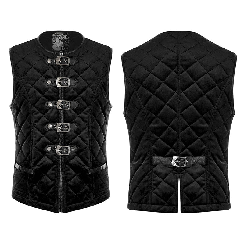 Punk Rave WY-1440MJM Inter-Cotton Warm Goth Vest?-??Punk Rave Clothing
