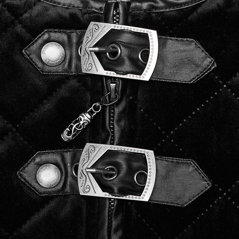 Punk Rave WY-1440MJM Inter-Cotton Warm Goth Vest?-??Punk Rave Clothing