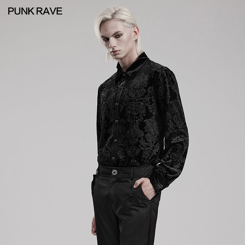 Punk Rave WY-1541CCM Eye-Catching Patterns Gorgeous Goth Man Shirt?-??Punk Rave Clothing