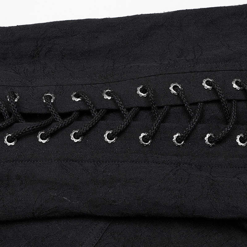 Punk Rave WY-1551CCM Eyelet Drawstring Exquisite Goth Shirt?-??Punk Rave Clothing