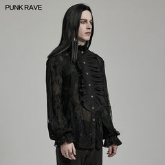 Punk Rave WY-1592CCM Gorgeous Mens Goth Floral Shirt