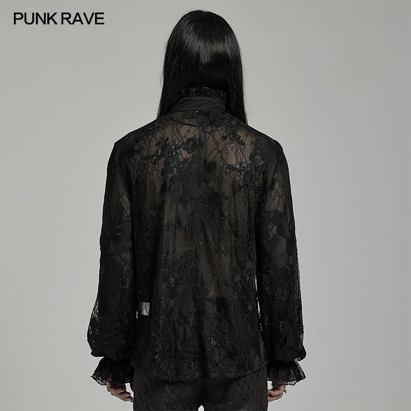 Punk Rave WY-1592CCM Gorgeous Mens Goth Floral Shirt