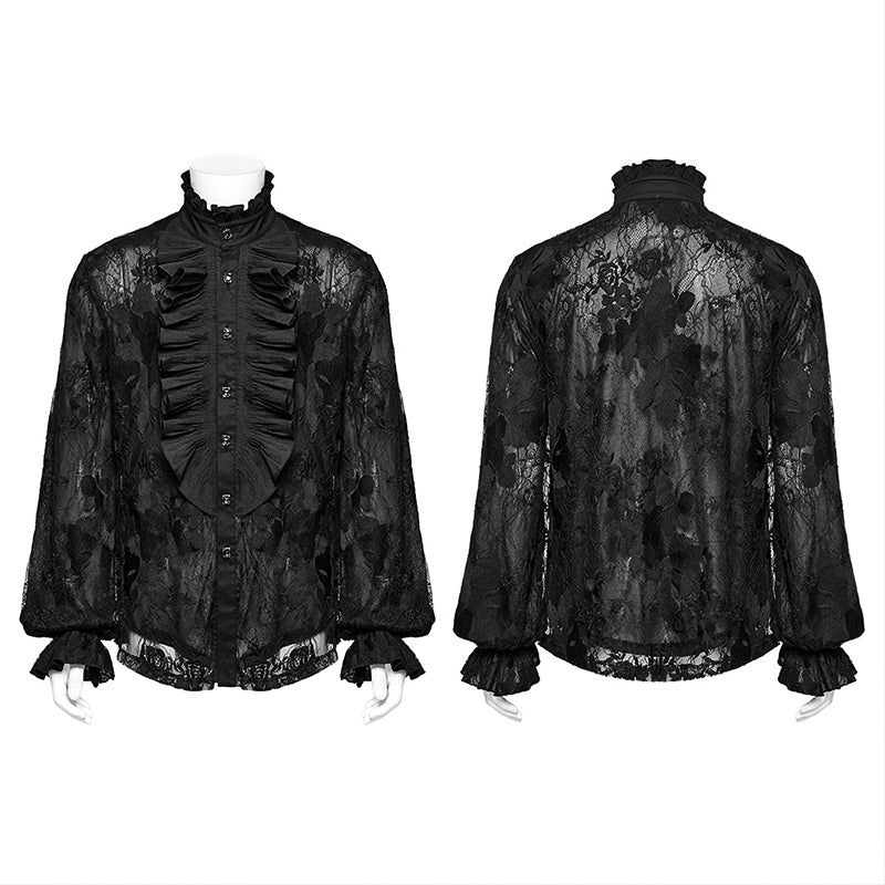 Punk Rave WY-1592CCM Gorgeous Mens Goth Floral Shirt