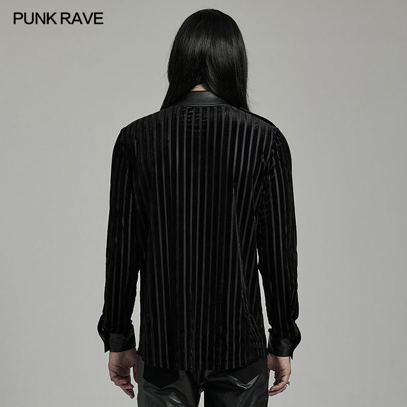 Punk Rave WY-1593CCM Gothic black Military Mens Shirt?-??Punk Rave Clothing