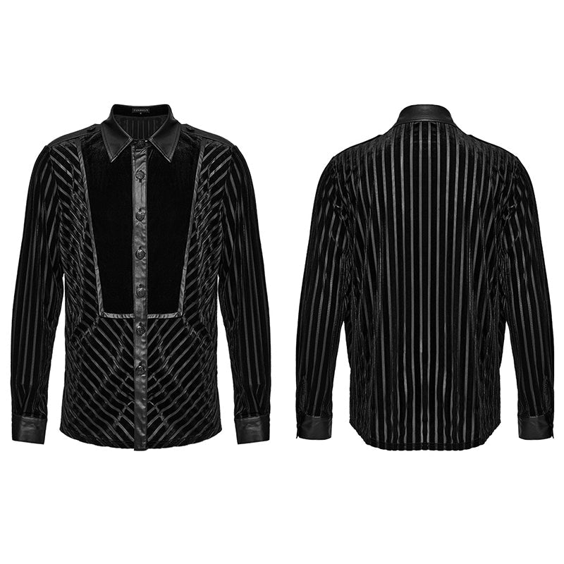 Punk Rave WY-1593CCM Gothic black Military Mens Shirt?-??Punk Rave Clothing