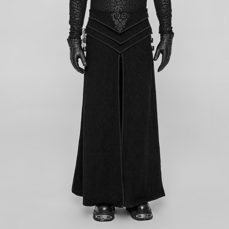 WQ-371BQF Gothic Asymmetrical black Lace Skirt with Front and Side Slits?-??Punk Rave Clothing