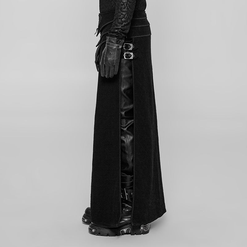 WQ-371BQF Gothic Asymmetrical black Lace Skirt with Front and Side Slits