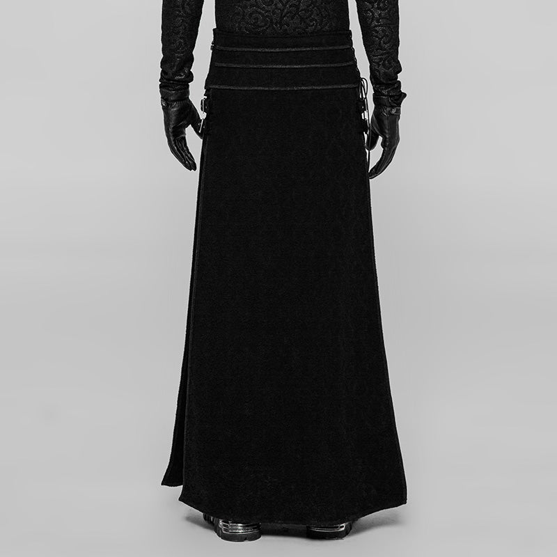 WQ-371BQF Gothic Asymmetrical black Lace Skirt with Front and Side Slits?-??Punk Rave Clothing