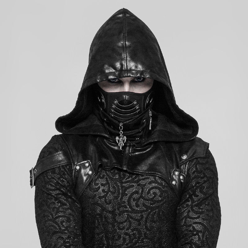 WS-270KZM Steampunk Gothic Face Mask with Leather Rivet Detailing Punk Accessories