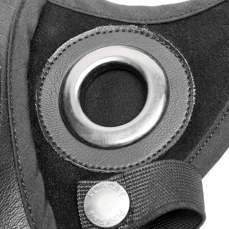 WS-270KZM Steampunk Gothic Face Mask with Leather Rivet Detailing Punk Accessories