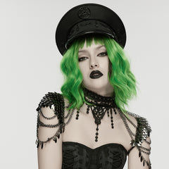 WS-895LHF Black Gothic Shoulder Armor Punk Accessories Choker Epaulet Chains