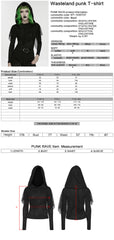 WT-1035TCF Gothic Mesh Hooded Punk T-Shirts for Women Rebel Fashion