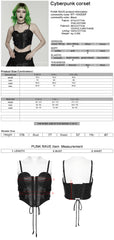 WT-1043DDF Edgy Punk Corset Top with Buckle and Zipper Design