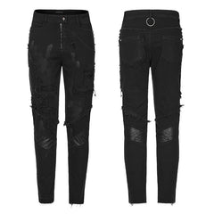 WK-369U Punk Broken Hole Net Trousers