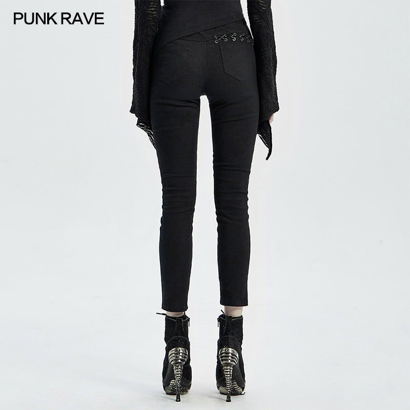 WK-462DQF Punk blood dark denim women trousers