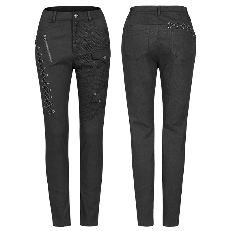 WK-462DQF Punk blood dark denim women trousers