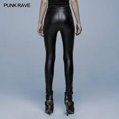 WK-490DDF Goth skinny imitation leather pants