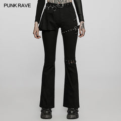 WK-508NCF Medium low waist punk flared pants