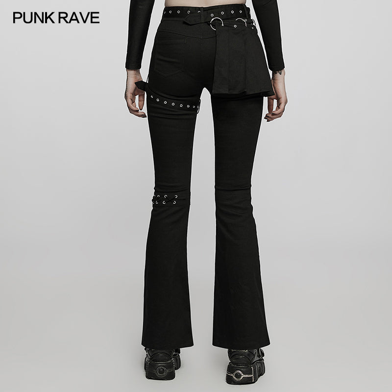 WK-508NCF Medium low waist punk flared pants