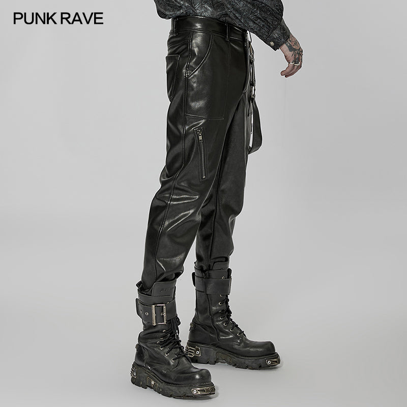 WK-519PCM Punk daily PU leather pants