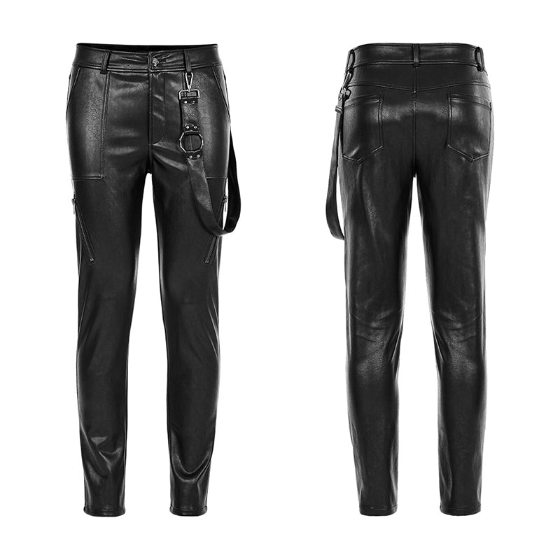 WK-519PCM Punk daily PU leather pants