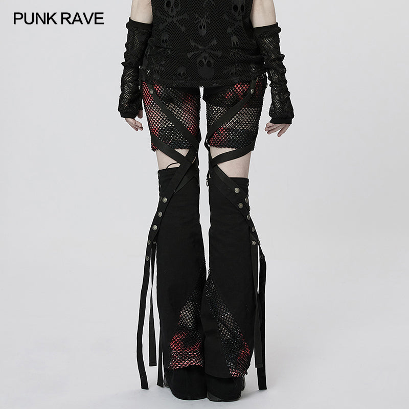 WK-540XCF Punk irregular flared detachable trousers