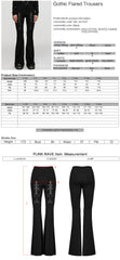 WK-547XCF Gothic Pants Flared Cross Strap Accent High Waist Design