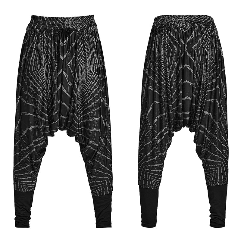 Cyber knit false two-piece trousers